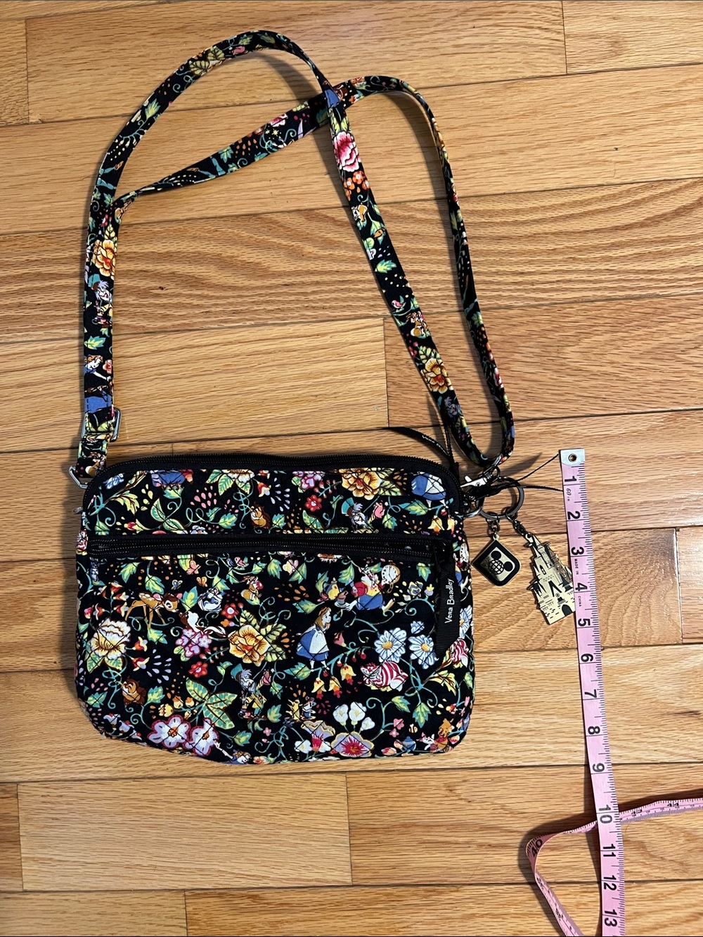 Vera Bradley Disney Black Floral Quilted Crossbody - Picture 2 of 12